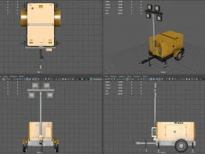 Mobile Lighting Tower 3D Model