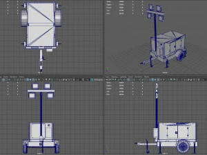 Mobile Lighting Tower 3D Model