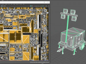 Mobile Lighting Tower 3D Model
