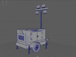 Mobile Lighting Tower 3D Model