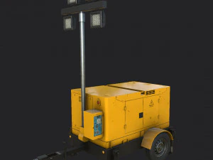 Mobile Lighting Tower 3D Model