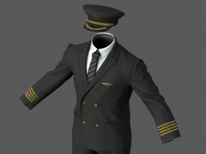 Airline pilot uniform 3D 모델