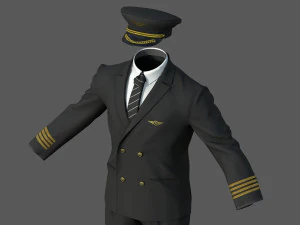 Airline pilot uniform 3D Model