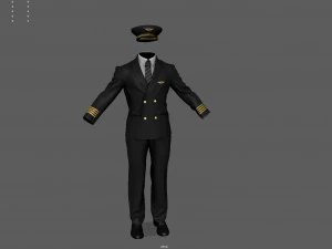 Airline pilot uniform 3D Model