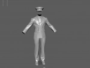 Airline pilot uniform 3D Model