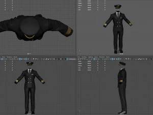 Airline pilot uniform 3D Model
