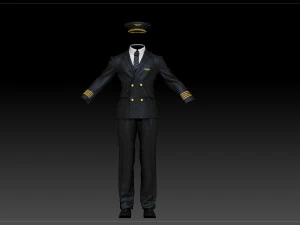 Airline pilot uniform 3D Model
