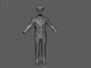 Airline pilot uniform 3D Model