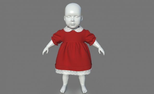 BABY DRESS 3D मॉडल .c4d .max .obj .3ds .fbx .stl .blend 