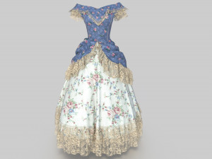 ROCOCO ERA DRESS Modèle 3D