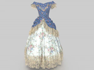ROCOCO ERA DRESS 3D Model
