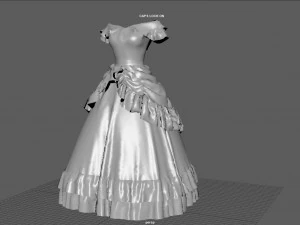 ROCOCO ERA DRESS 3D Model