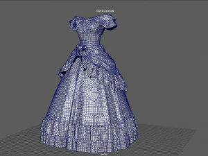ROCOCO ERA DRESS 3D Model