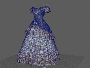 ROCOCO ERA DRESS 3D Model