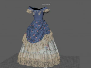 ROCOCO ERA DRESS 3D Model