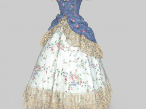 ROCOCO ERA DRESS Modèle 3D