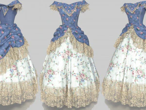 ROCOCO ERA DRESS 3D Model