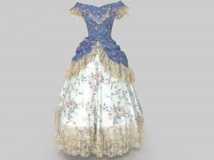 ROCOCO ERA DRESS 3D Model