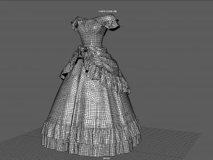ROCOCO ERA DRESS 3D Model