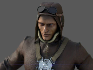WORLD WAR II PILOT 3D Model