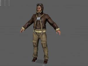 WORLD WAR II PILOT 3D Model