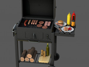 Barbecue with Complements 3D 모델