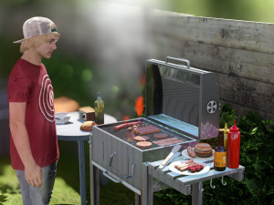 Barbecue with Complements 3D 모델