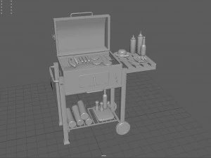 Barbecue with Complements 3D Model
