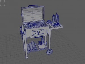 Barbecue with Complements 3D Model