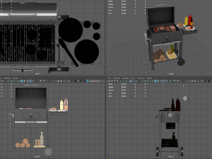Barbecue with Complements 3D 모델