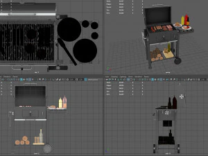 Barbecue with Complements 3D Model