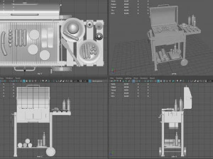 Barbecue with Complements 3D Model