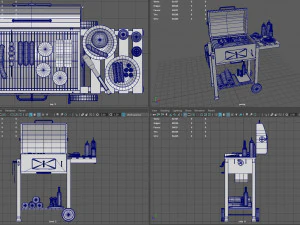 Barbecue with Complements 3D Model
