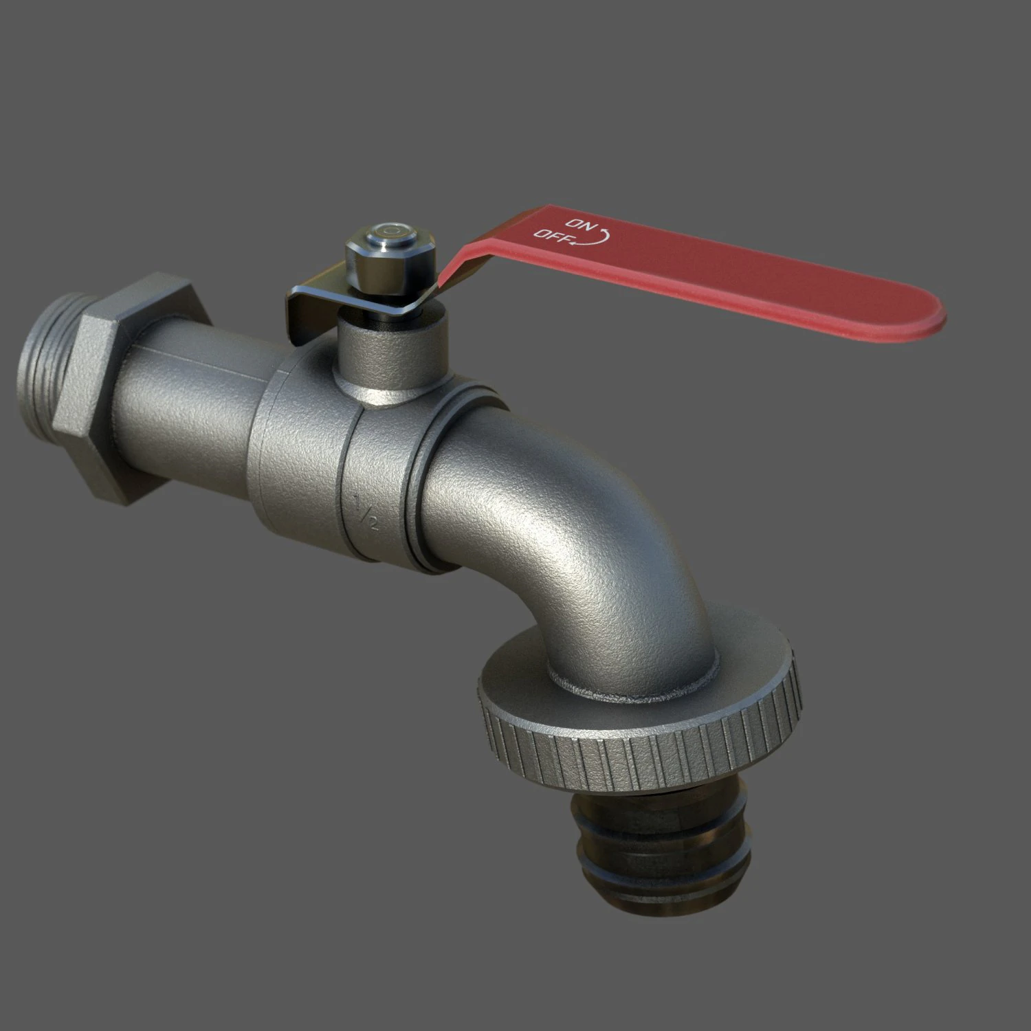 Garden Faucet 3D Model .c4d .max .obj .3ds .fbx .stl .blend