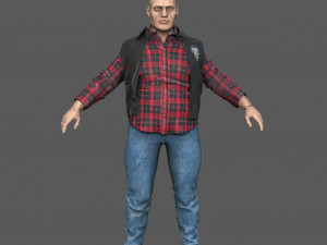 FAT BIKER MAN 3D Model
