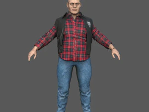 FAT BIKER MAN 3D Model