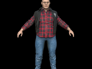 FAT BIKER MAN 3D Model