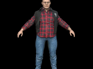 FAT BIKER MAN 3D Model