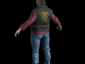FAT BIKER MAN 3D Model
