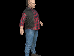 FAT BIKER MAN 3D Model
