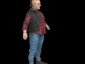 FAT BIKER MAN 3D Model