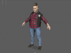 FAT BIKER MAN 3D Model