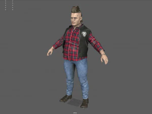FAT BIKER MAN 3D Model