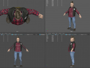 FAT BIKER MAN 3D Model