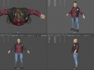 FAT BIKER MAN 3D Model