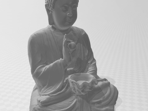 BUDDHA WHITH BALL 3D Model