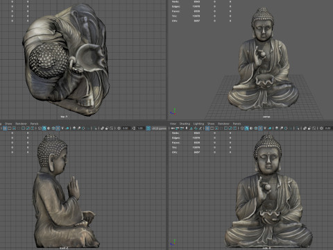 BUDDHA WHITH BALL 3D Model