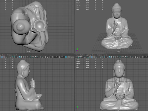 BUDDHA WHITH BALL 3D Model