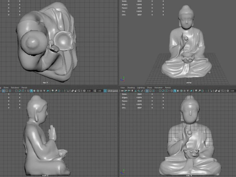 BUDDHA CON LA SFERA Modello 3D