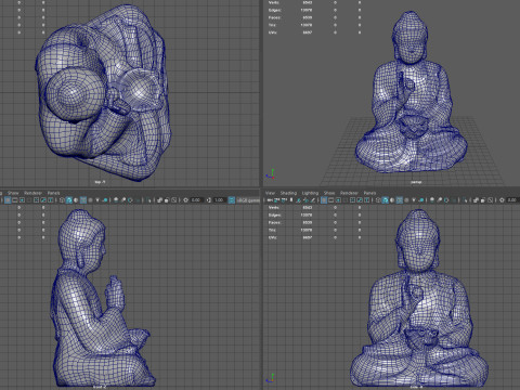 BUDDHA WHITH BALL 3D Model